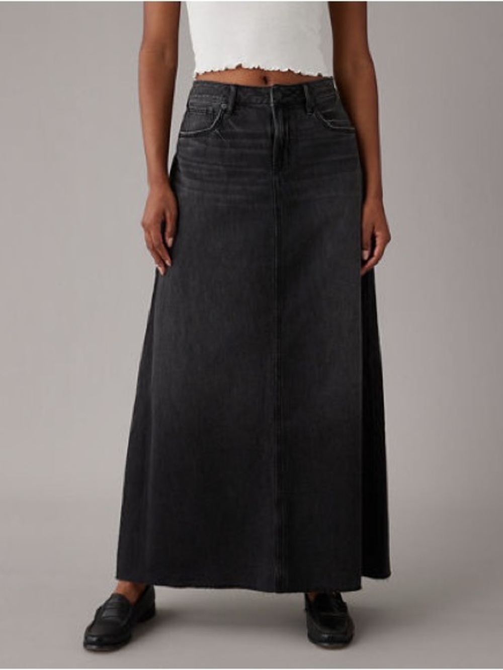 American Eagle to the floor denim maxi skirt
